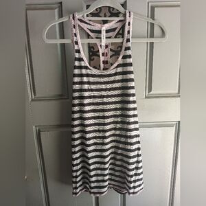 🎽2/$10 Victoria's Secret Sport Striped Black & Silver Tank Top